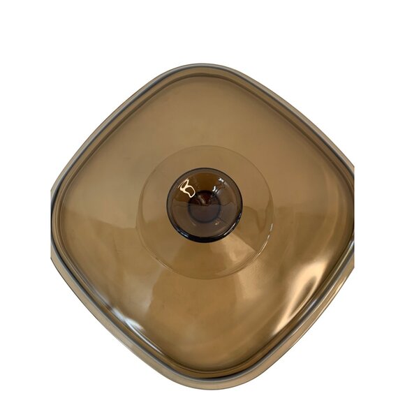 Pyrex Square Brown Glass Lid A12C 10.5" Replacement Cover For Cookware - Picture 5 of 6